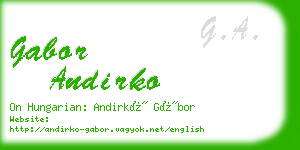 gabor andirko business card